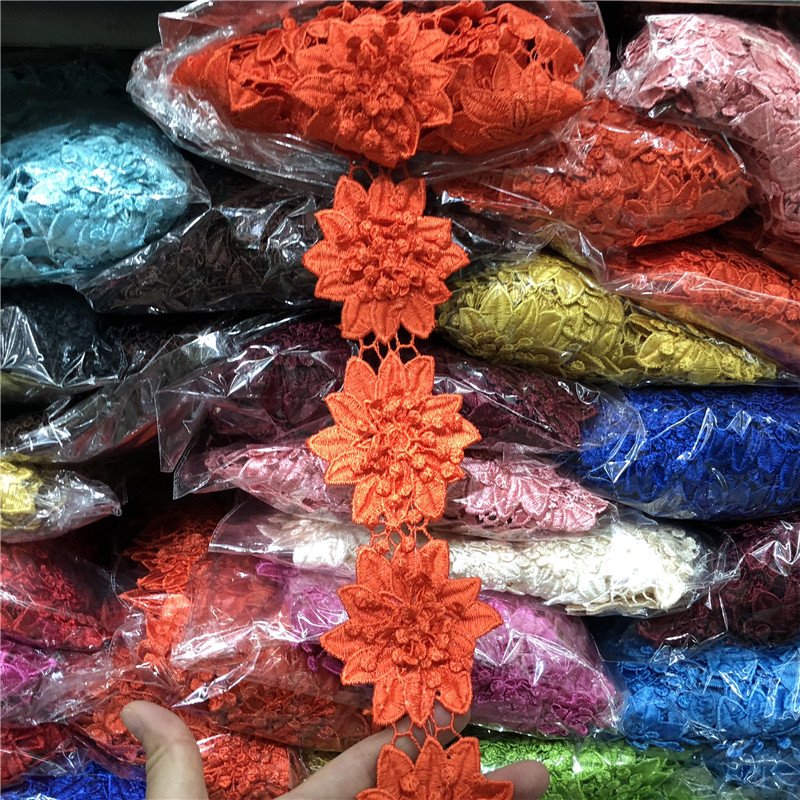 Embroidery Colorful Garment Accessories Ethnic Silver and Gold Leather Lace