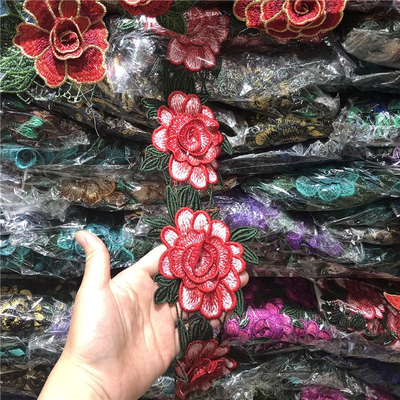 Embroidery Colorful Garment Accessories Ethnic Silver and Gold Leather Lace