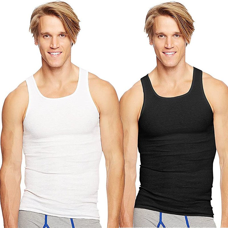 Men's Sleeveless white ribbed tank top mens Shapewear undershirt gym Vest Top Athletic Tank Top Men Muscle Fit