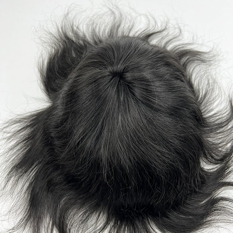 Men Toupee Mono and Front Swiss lace 100%Virgin Human Hair Durable Mens Hairpiece Men Wig Replacement Systems