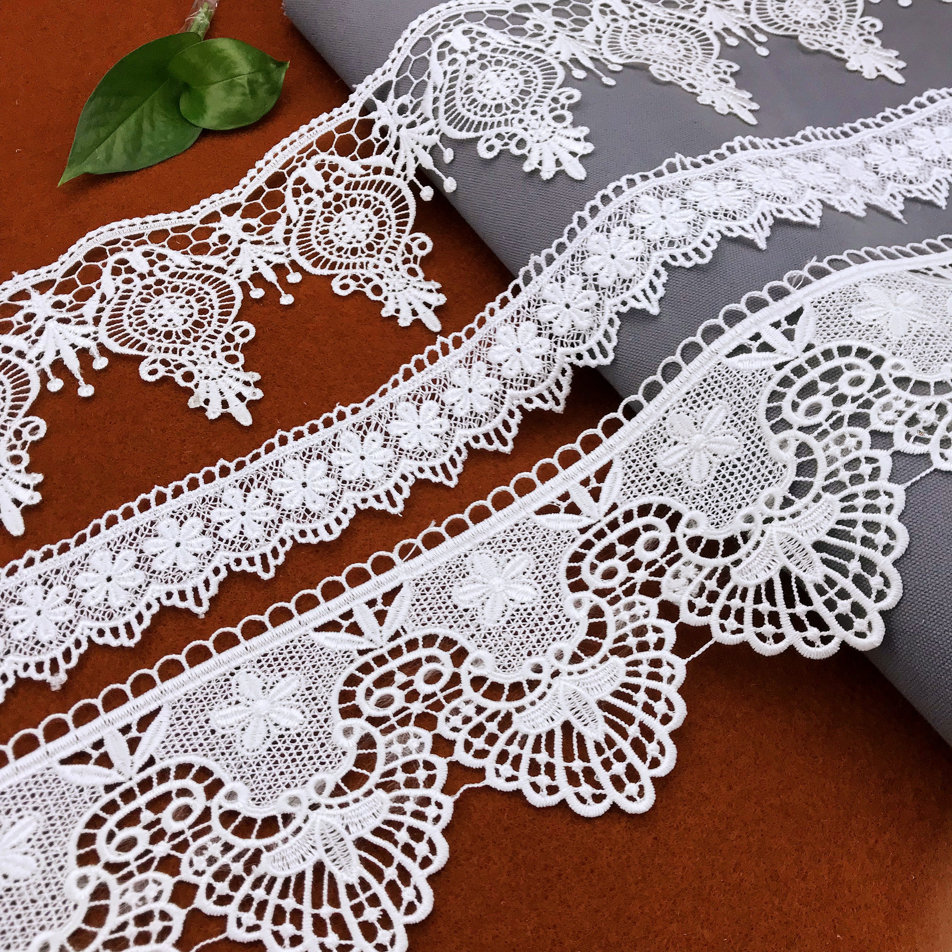 Costume dress Low Moq Soft White bridal fabric guipure cotton crochet ribbon lace