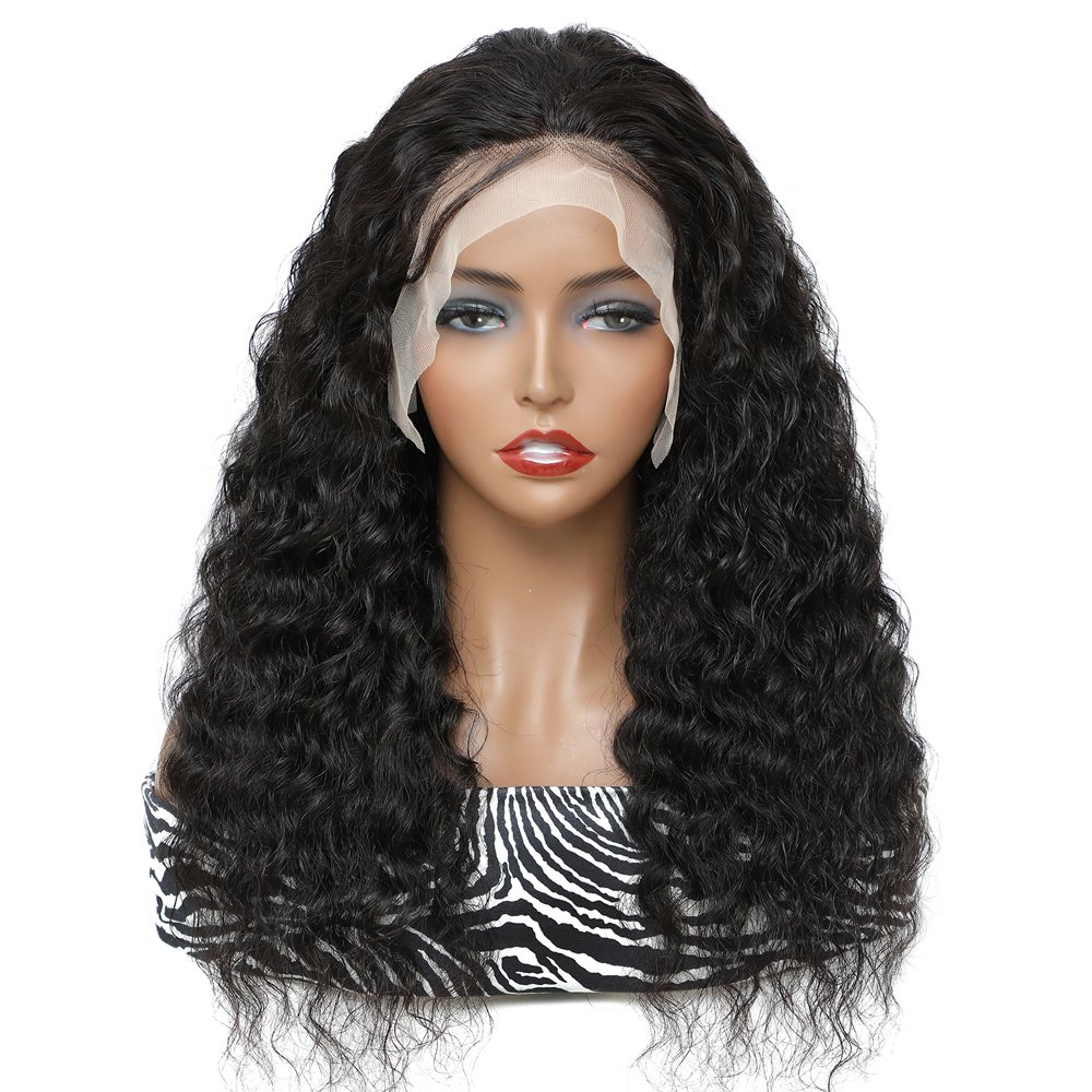 180% Density 100 Human Hair Lace Front Wig Deep Wave, 4x4 Lace Closure Remy Virgin Human Hair Wigs For Black Women