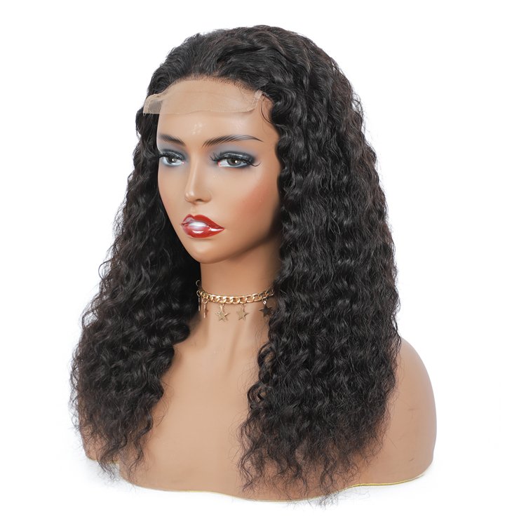 180% Density 100 Human Hair Lace Front Wig Deep Wave, 4x4 Lace Closure Remy Virgin Human Hair Wigs For Black Women