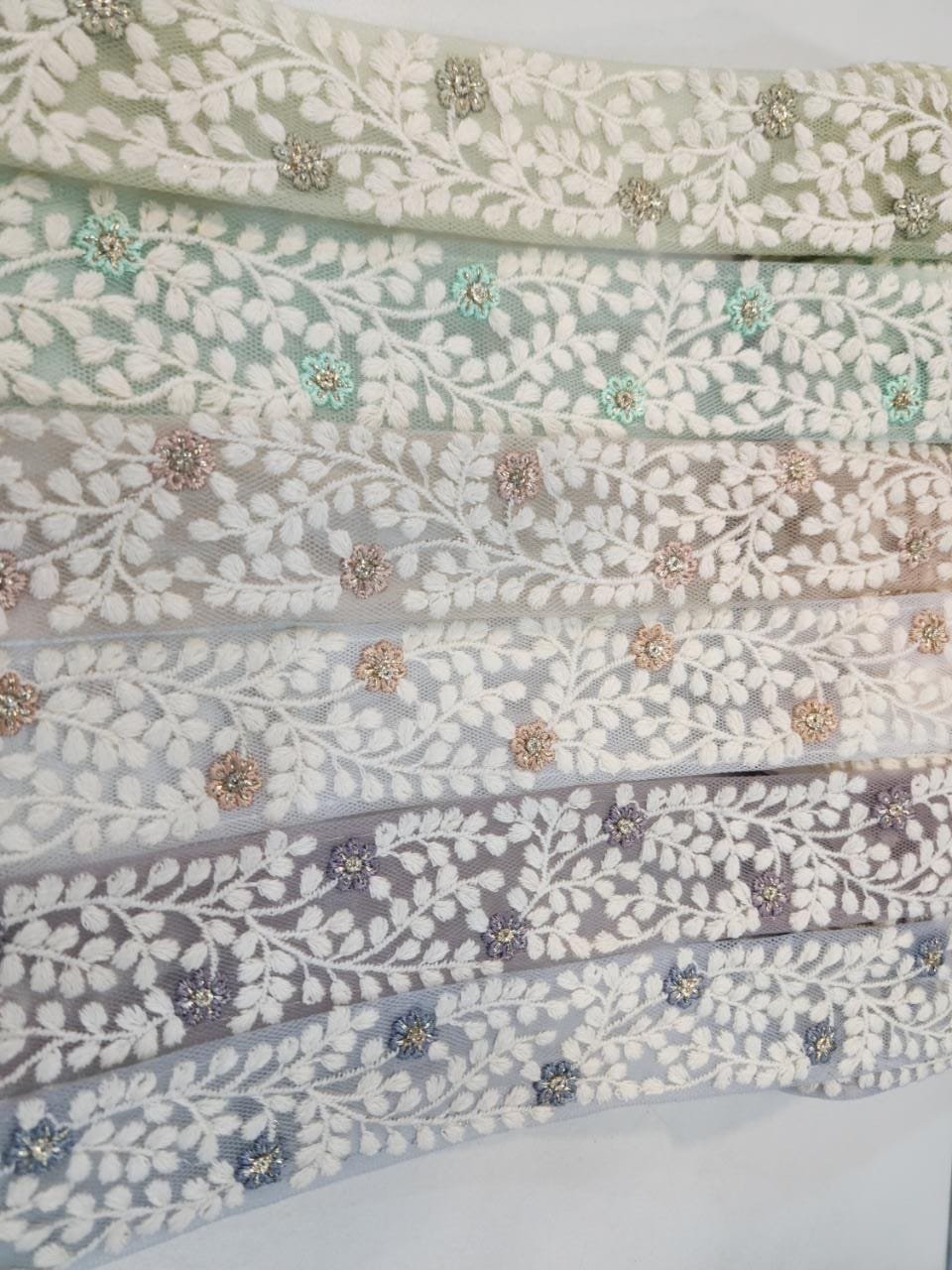 Factory Embroidery Lace Fabric Embroidered Lace Fabric Polyester white embroidery lace trim for Dress