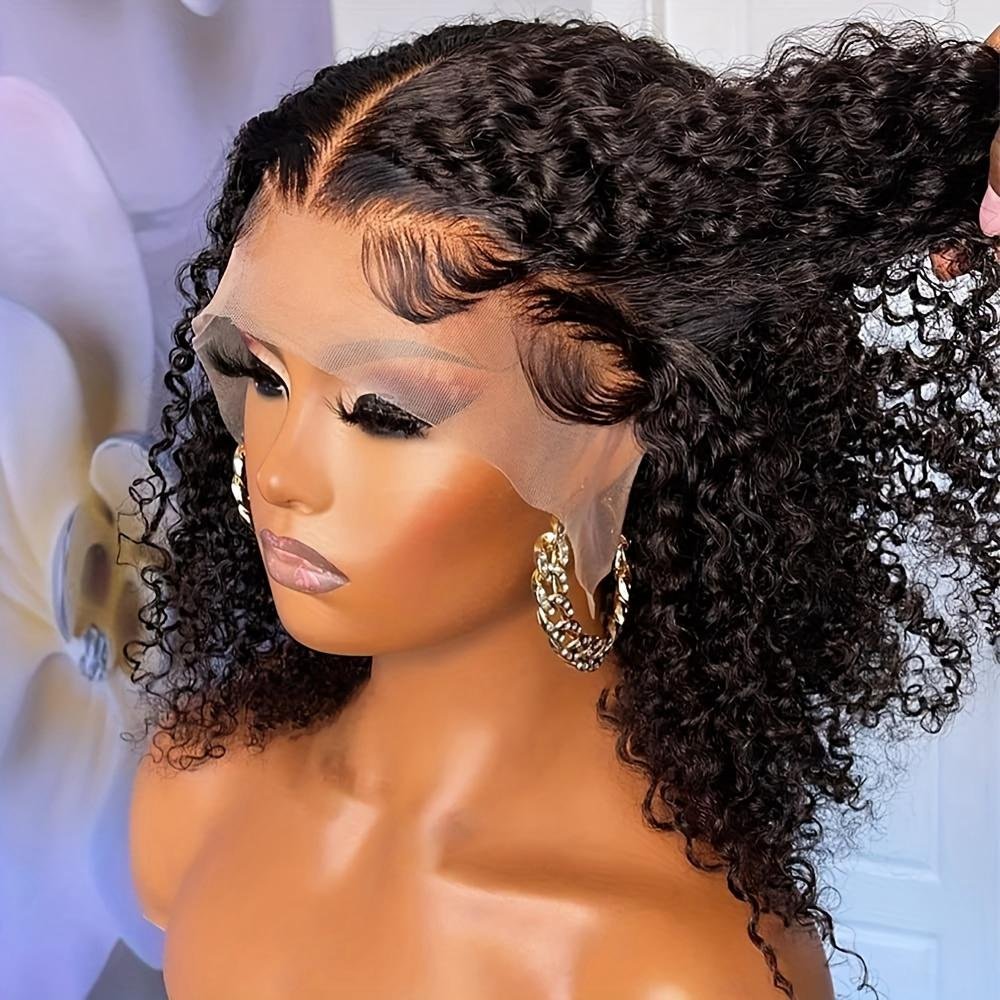 Cheap Kinky Curly Short Bob Wigs Human Hair Lace Front Wigs For Black Women Water Wave Glueless Hd Lace Frontal Wigs Human Hair