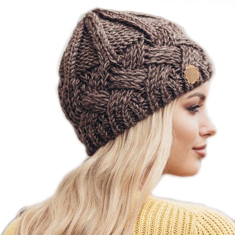 Wholesale Winter Retro Solid Warm Acrylic Soft Stretchy Thick Chunky Rib Knitted Crochet Hat Beanies For Women