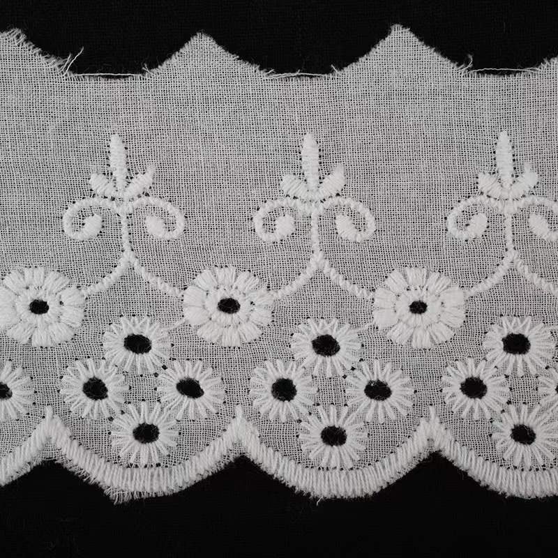 Factory spot 6CM white cotton lace voile lace 100% cotton swiss for clothing home textiles