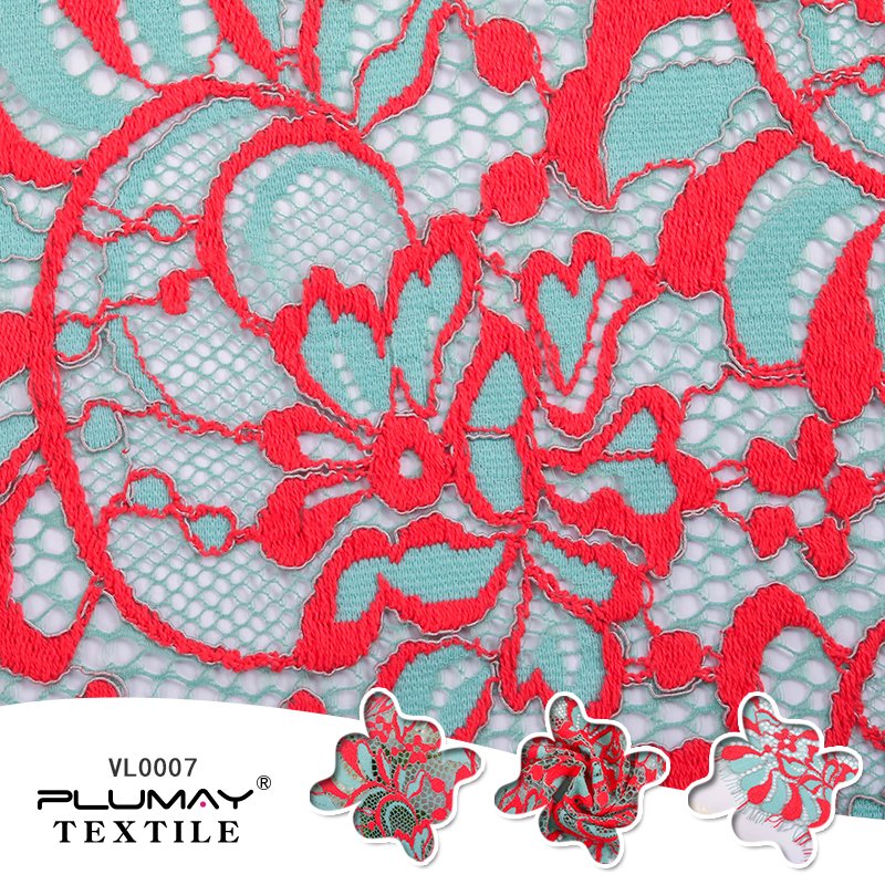30%Nylon 70%Cotton tulle breathable 3d guipure eyelash lace fabric for dress
