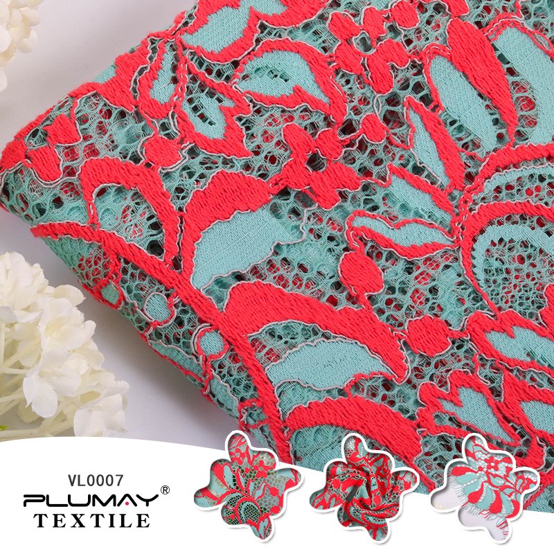 30%Nylon 70%Cotton tulle breathable 3d guipure eyelash lace fabric for dress