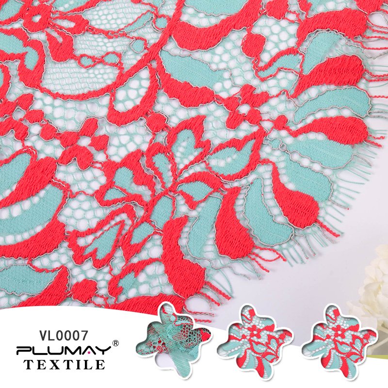 30%Nylon 70%Cotton tulle breathable 3d guipure eyelash lace fabric for dress