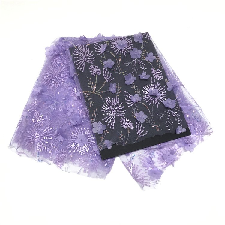 Textiles and fabrics Laser three-dimensional embroidery fabric dress evening gown bags and other mesh polyester fabric