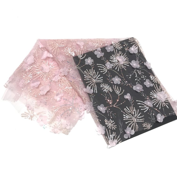 Textiles and fabrics Laser three-dimensional embroidery fabric dress evening gown bags and other mesh polyester fabric