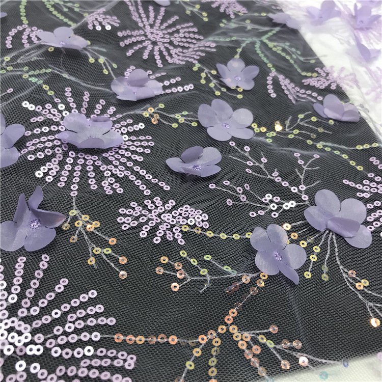 Textiles and fabrics Laser three-dimensional embroidery fabric dress evening gown bags and other mesh polyester fabric