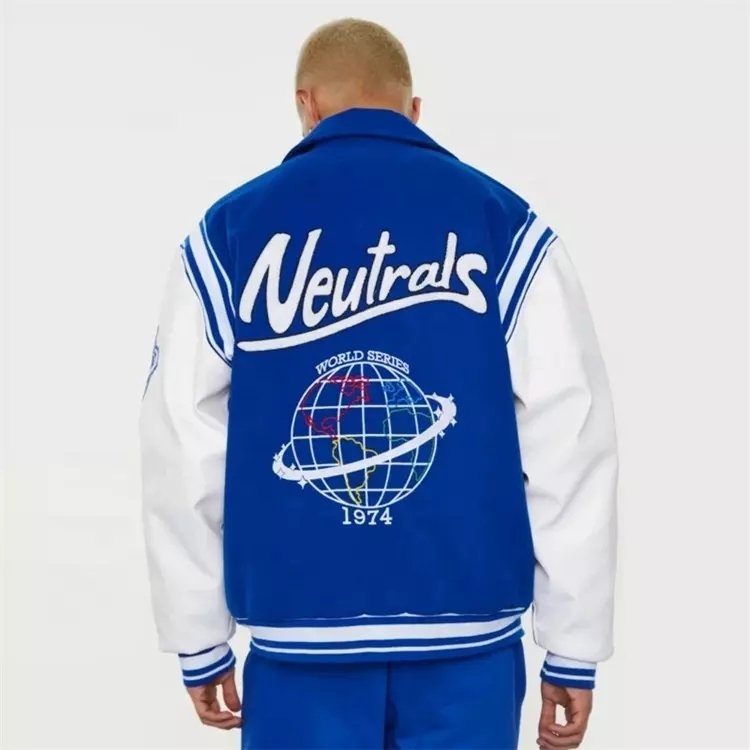 Custom Men's Varsity Jacket With Ribbed Cuff Leather Sleeve Windbreaker Chenille Embroidery Plus Size Designer Fleece Jacket