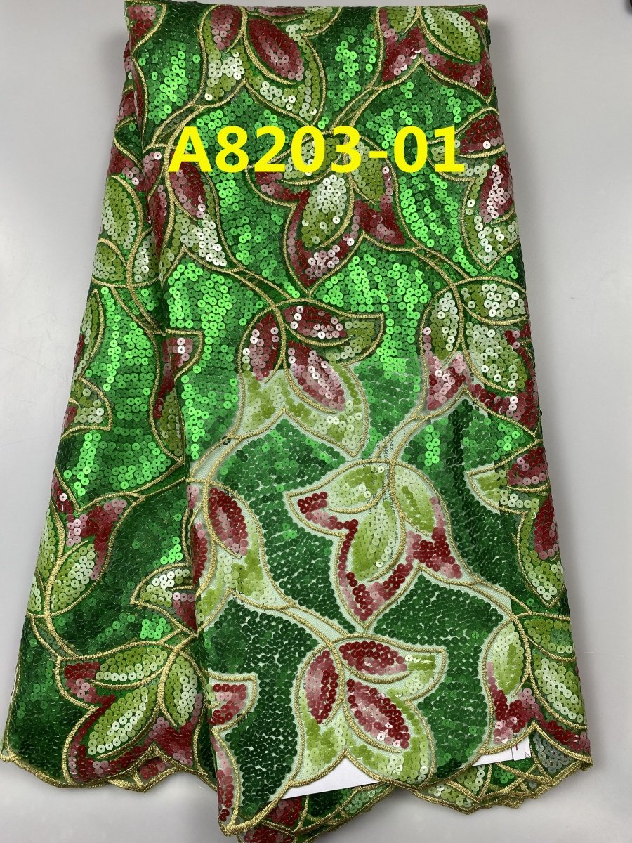ACI Sequin Lace Fabric Nigerian Hot Sale African Lace Fabric 5 Yards Net Lace Fabric Embroidery For Women Dress