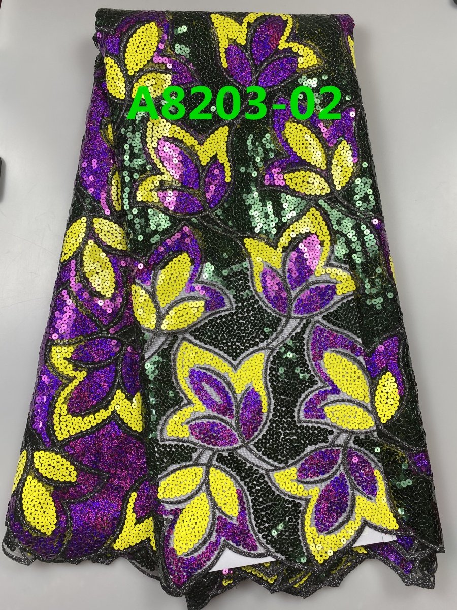 ACI Sequin Lace Fabric Nigerian Hot Sale African Lace Fabric 5 Yards Net Lace Fabric Embroidery For Women Dress