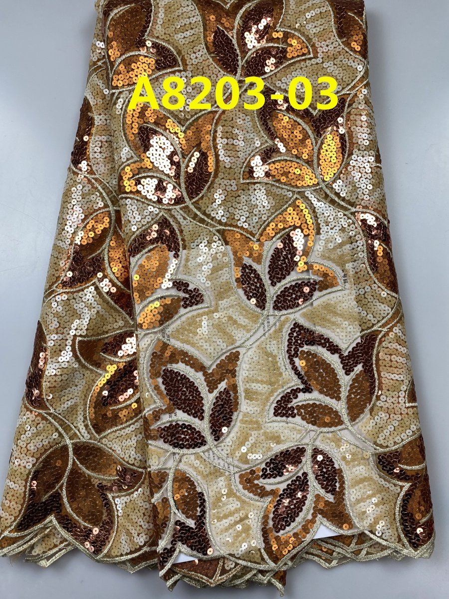 ACI Sequin Lace Fabric Nigerian Hot Sale African Lace Fabric 5 Yards Net Lace Fabric Embroidery For Women Dress