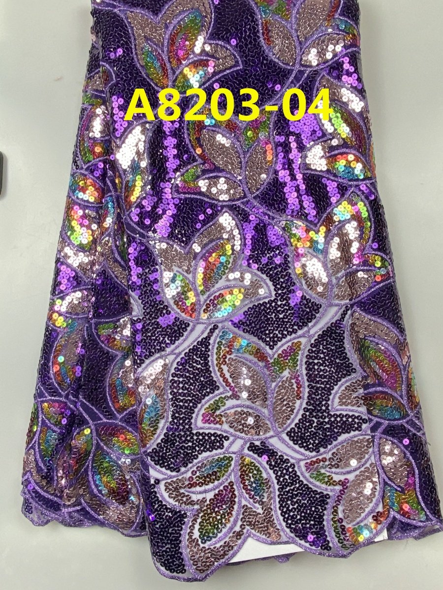 ACI Sequin Lace Fabric Nigerian Hot Sale African Lace Fabric 5 Yards Net Lace Fabric Embroidery For Women Dress