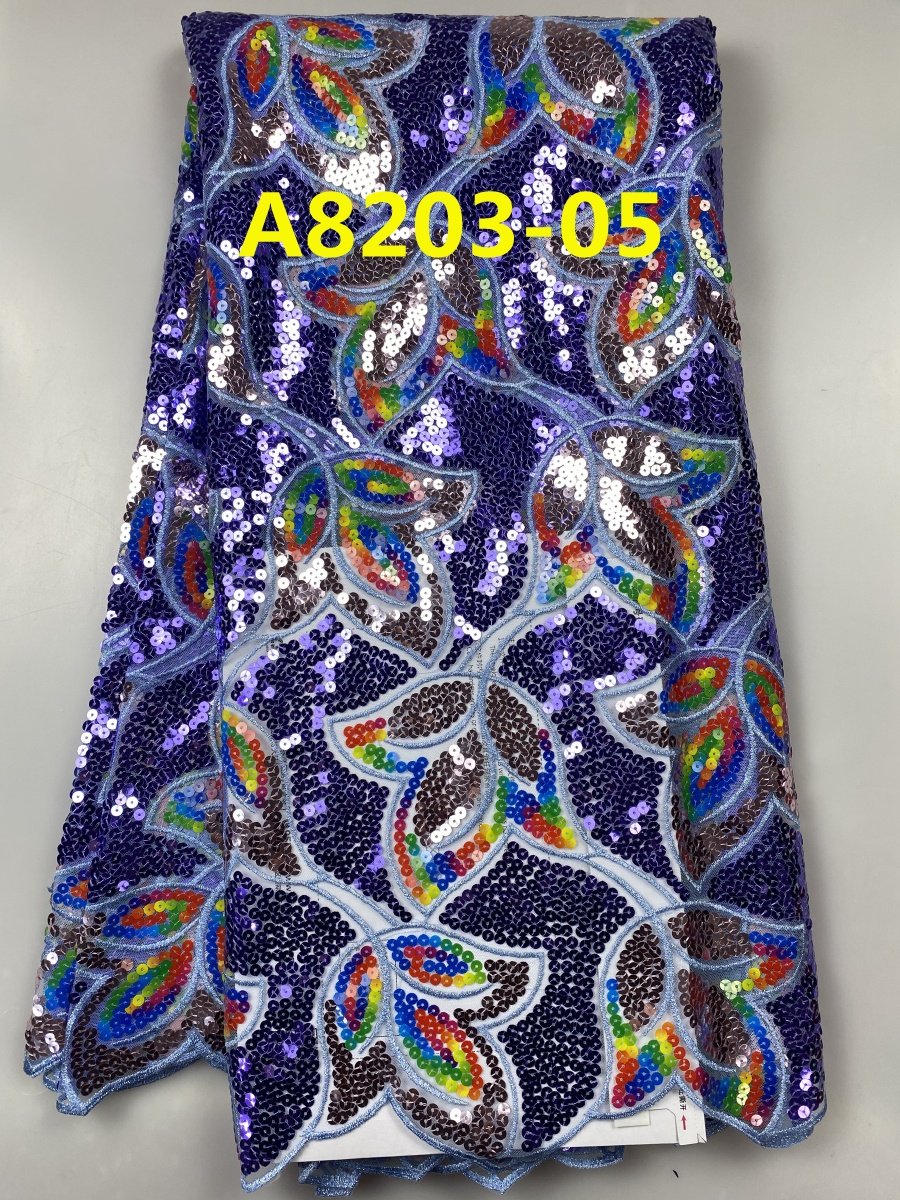 ACI Sequin Lace Fabric Nigerian Hot Sale African Lace Fabric 5 Yards Net Lace Fabric Embroidery For Women Dress