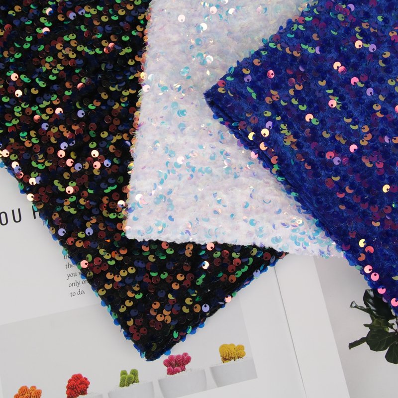 wholesale price sequined tulle lace fabric competitive price sequined embroidery fabric
