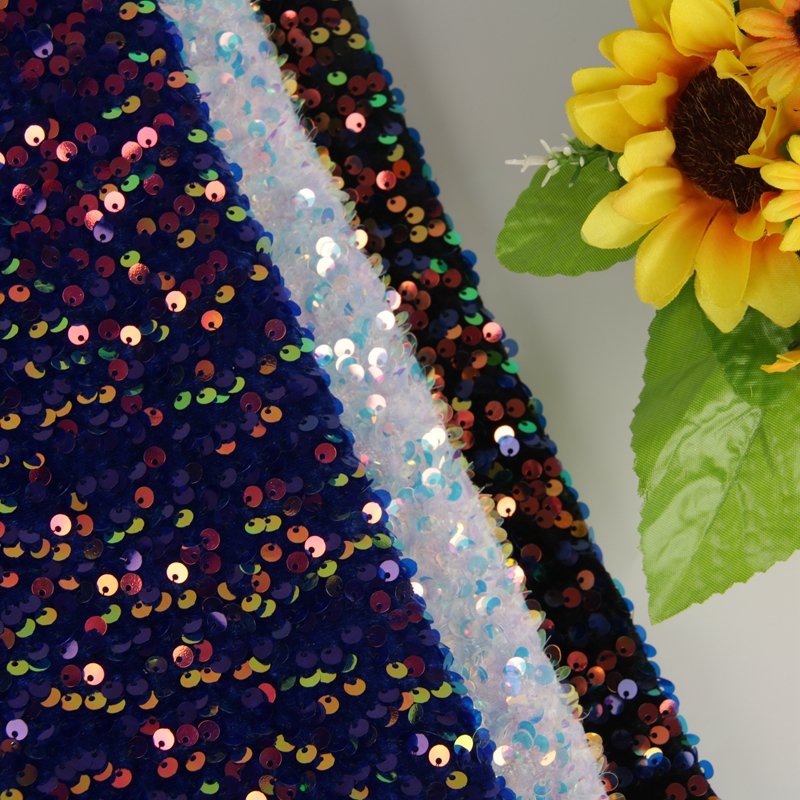 wholesale price sequined tulle lace fabric competitive price sequined embroidery fabric