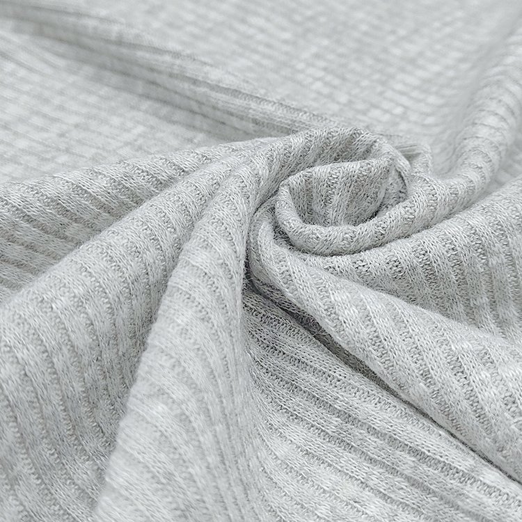 High Quality Soft Knitted Rib Fabric, Solid 100 Recycled Polyester Spandex Rib Fabric For Clothing/
