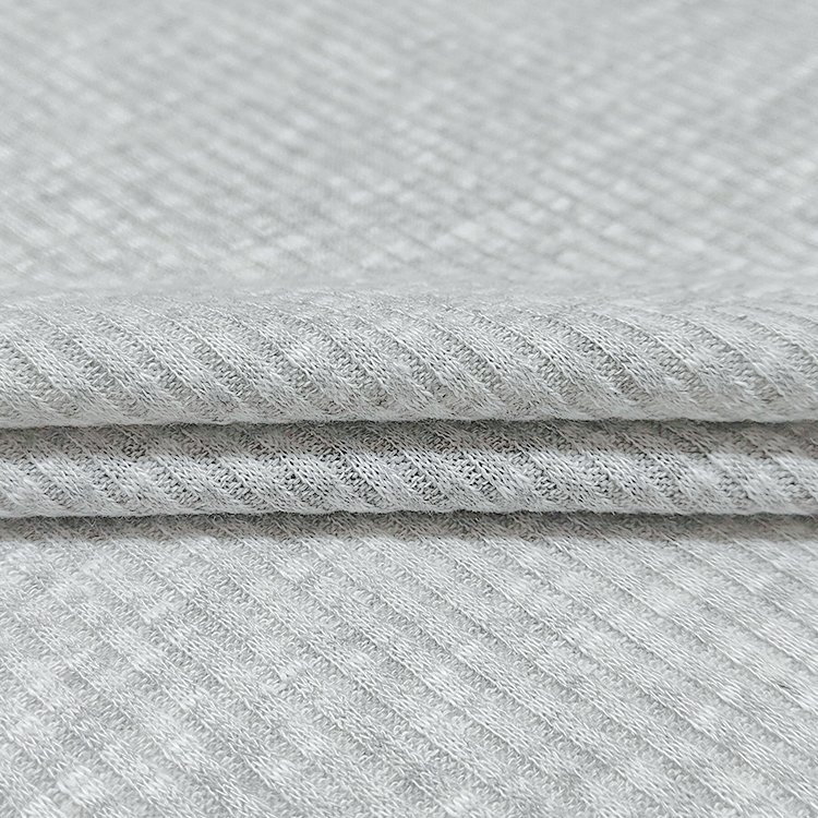 High Quality Soft Knitted Rib Fabric, Solid 100 Recycled Polyester Spandex Rib Fabric For Clothing/