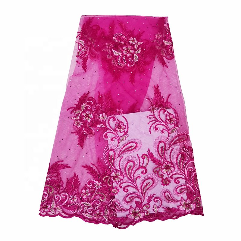 lace fabric factory high quality lace fabric embroidery fabrics lace for clothes with beads and pearl