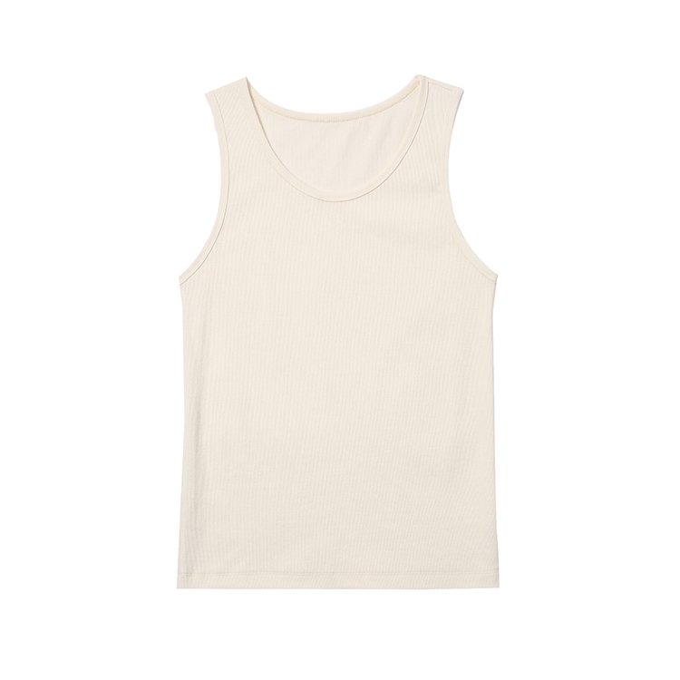 Workout Running Knit Compression Slim Vest Ribbed Sport Spandex Cotton Men White Tank Top