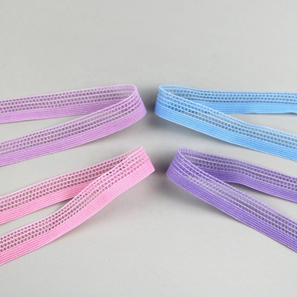 Wholesales 10mm Ultra Thin nylon picot elastic lingerie lace coloured elastic band for underwear bra shoulder strap webbing
