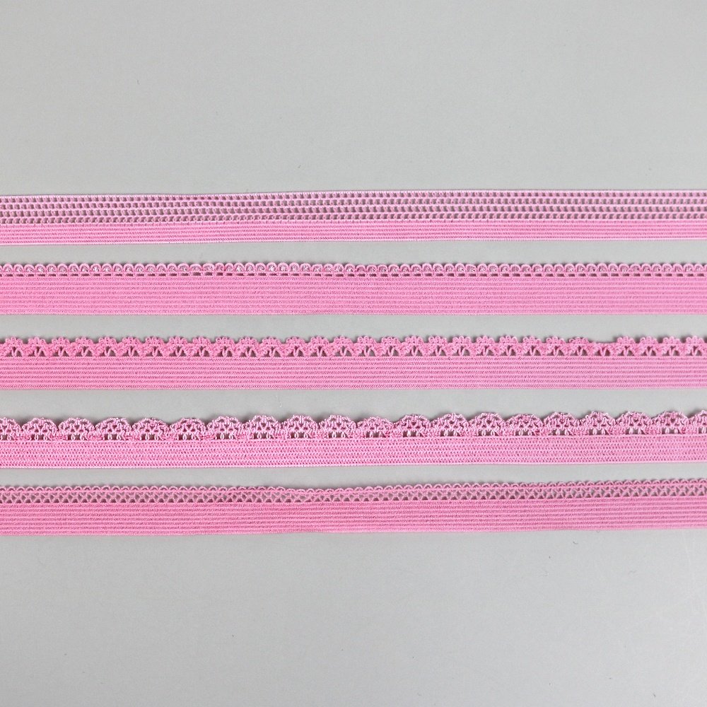 Wholesales 10mm Ultra Thin nylon picot elastic lingerie lace coloured elastic band for underwear bra shoulder strap webbing