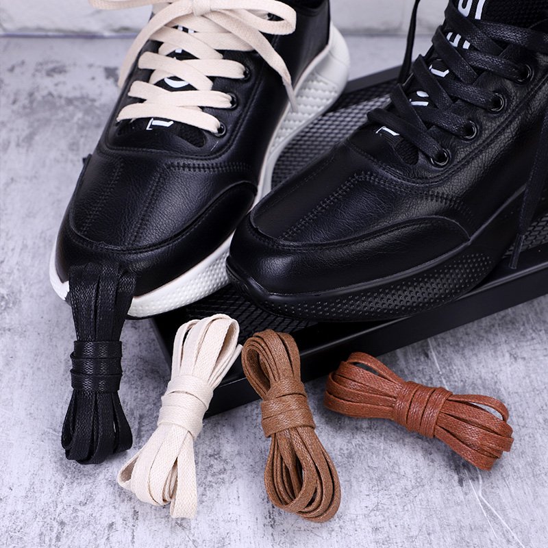 Winter Waxed Cotton Shoelaces Flat Waterproof Shoe laces Unisex Boots Casual Classic Multicolor Leisure Shoe lace Leather Laces