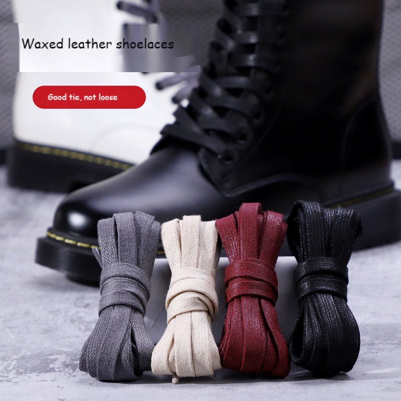 Winter Waxed Cotton Shoelaces Flat Waterproof Shoe laces Unisex Boots Casual Classic Multicolor Leisure Shoe lace Leather Laces