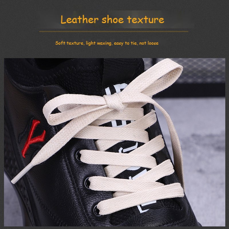 Winter Waxed Cotton Shoelaces Flat Waterproof Shoe laces Unisex Boots Casual Classic Multicolor Leisure Shoe lace Leather Laces