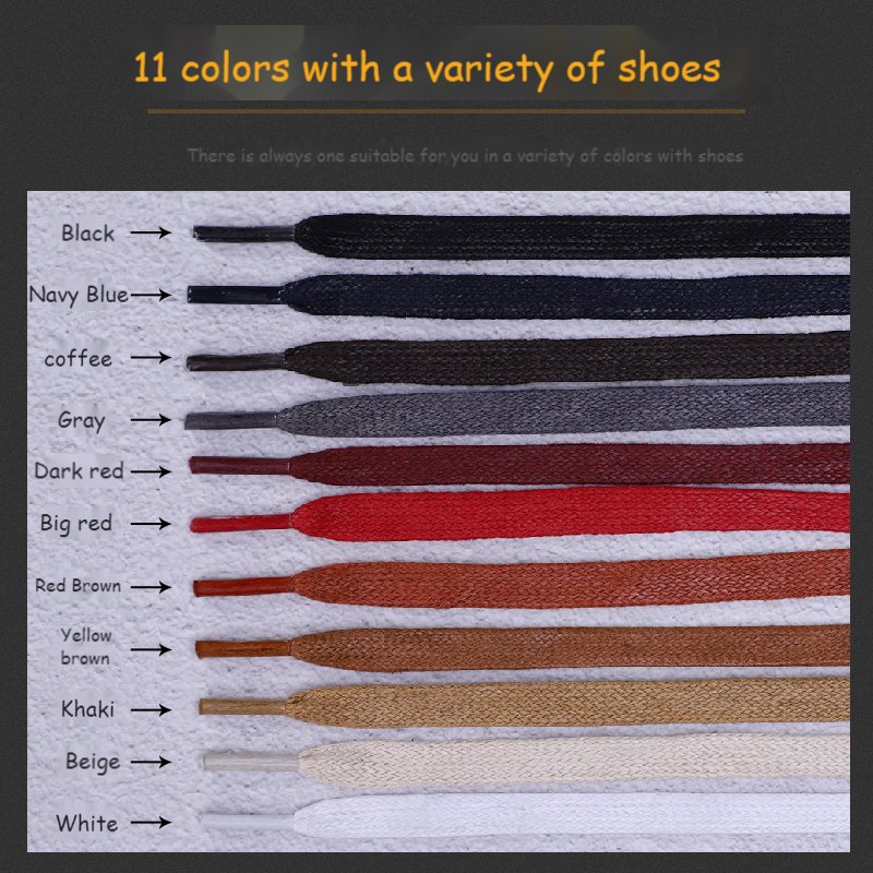 Winter Waxed Cotton Shoelaces Flat Waterproof Shoe laces Unisex Boots Casual Classic Multicolor Leisure Shoe lace Leather Laces