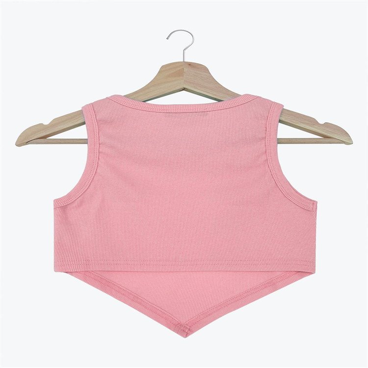 Supplier Wholesale Customize Logo Crew Neck Slim Ribbed Sexy Tank Top for Young Ladies