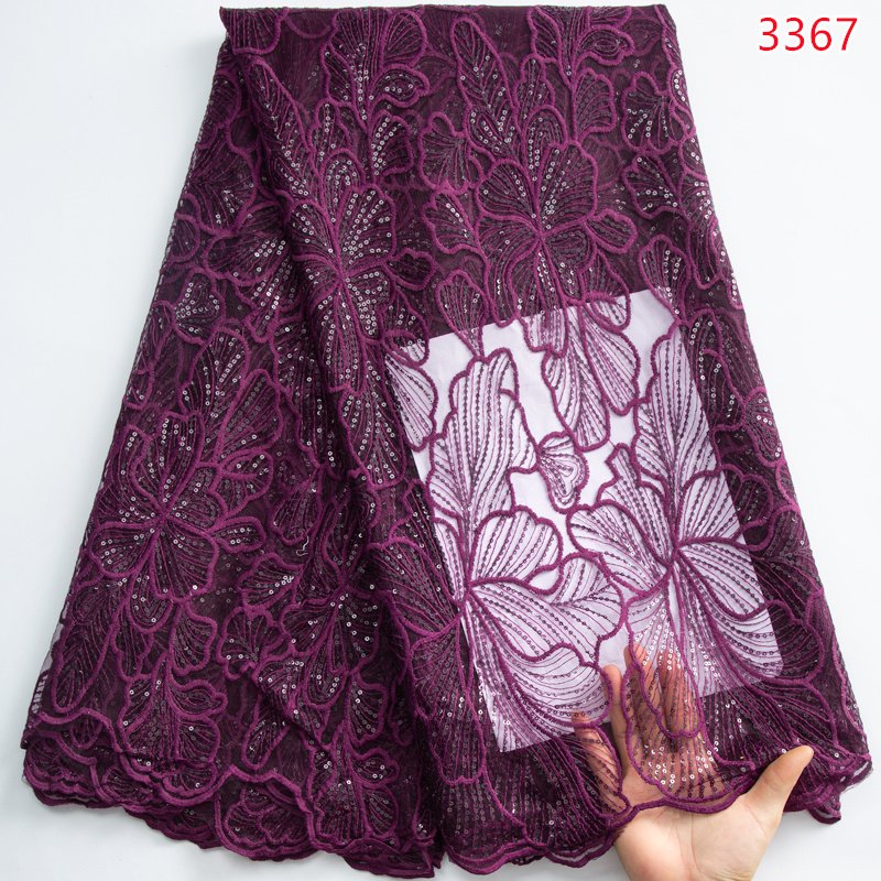 Blue French Milk Mesh Lace 2023 High Quality African Tulle Lace Fabric with Sequins for Luxury Wedding Party Dresses 3367