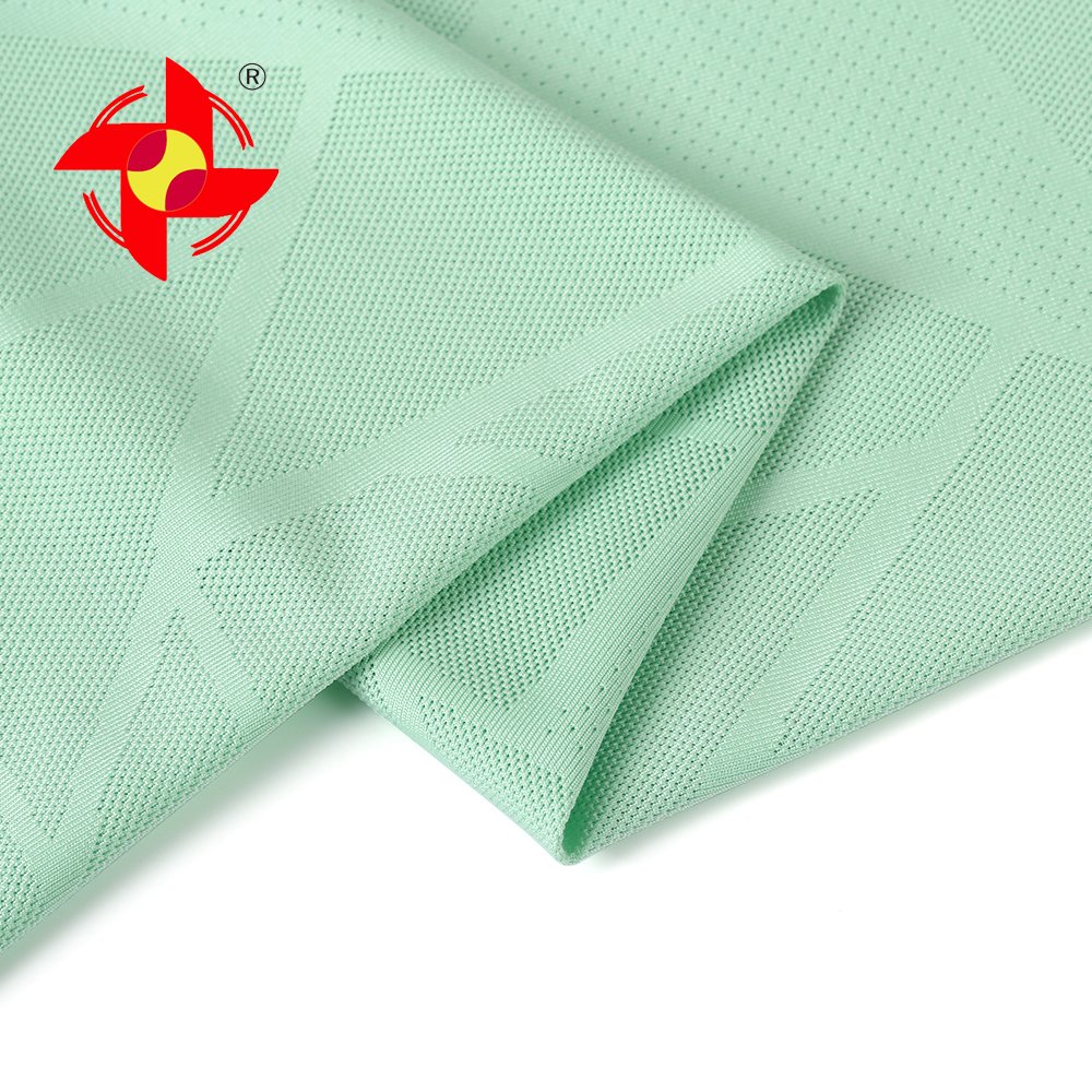 93% Polyester 7% Spandex 170gsm Ice Silk Stretch Jacquard Mesh Fabric Soft Knitted Fabric Dresses Suits Dyed Rib Knit Pattern
