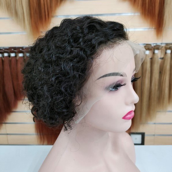 New Arrival Highlight Pixie Cut Human Hair Wigs Transparent HD Lace Front wig Brazilian Raw Human Hair Wig for Black Women