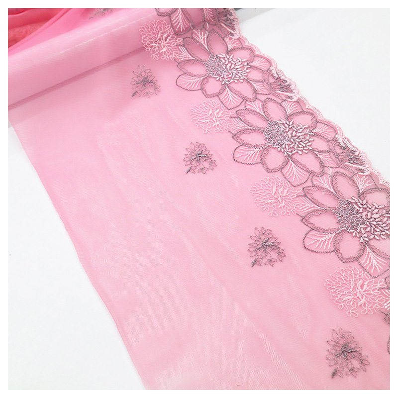 Factory customized floral patterns tulle various color combinations embroidery fabric lace