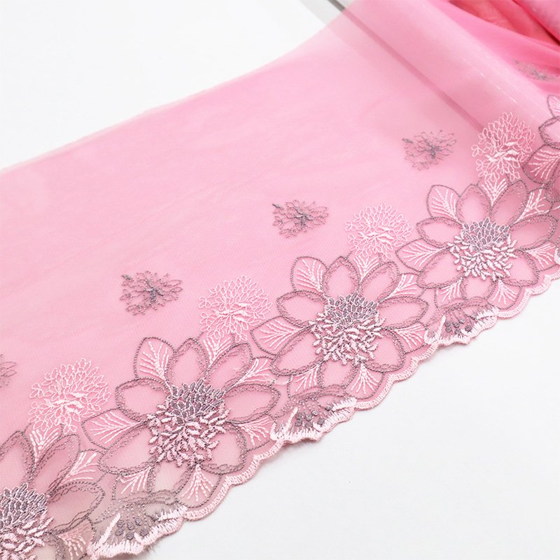 Factory customized floral patterns tulle various color combinations embroidery fabric lace