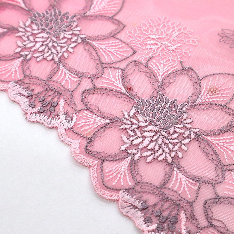 Factory customized floral patterns tulle various color combinations embroidery fabric lace