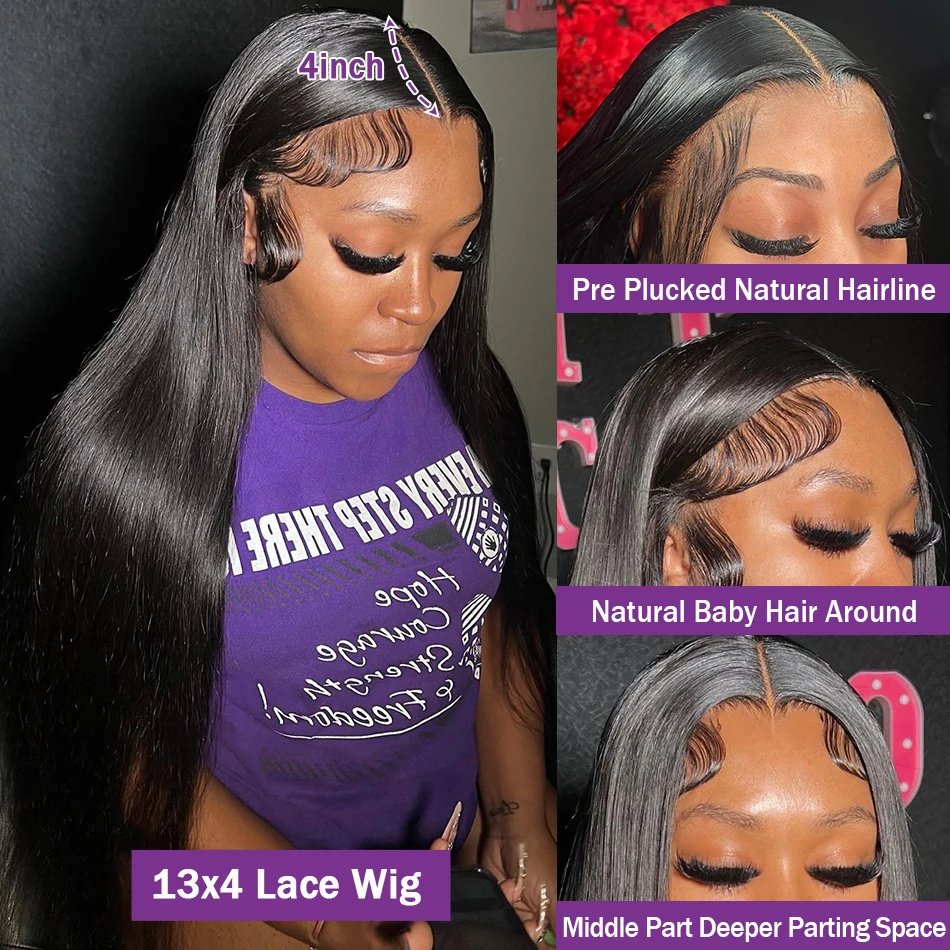 100% Raw Vietnamese Wig Bone Straight Remy Hair 13x4 HD Lace Front Wig Wholesale Glueless Natural Human Hair Wig For Black Women