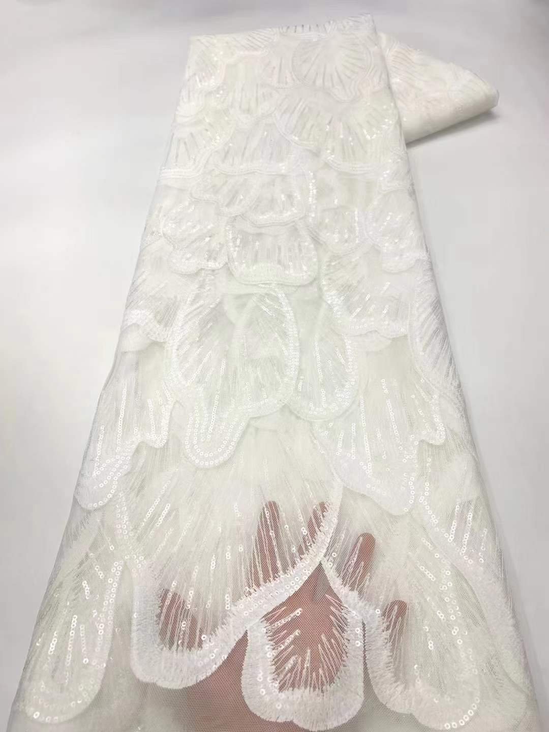Wholesale luxury design embroidery beads lace fabric with beads lace embroidery fabric for party dress