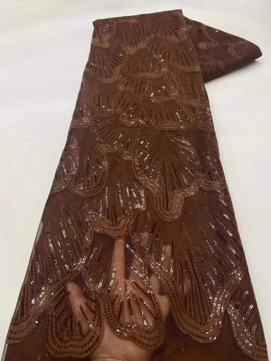 Wholesale luxury design embroidery beads lace fabric with beads lace embroidery fabric for party dress