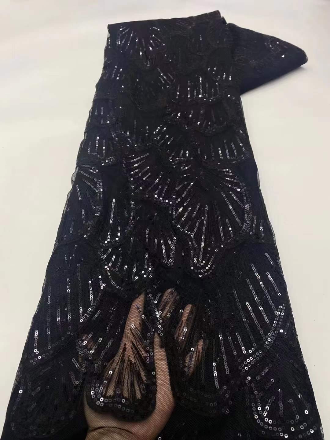 Wholesale luxury design embroidery beads lace fabric with beads lace embroidery fabric for party dress