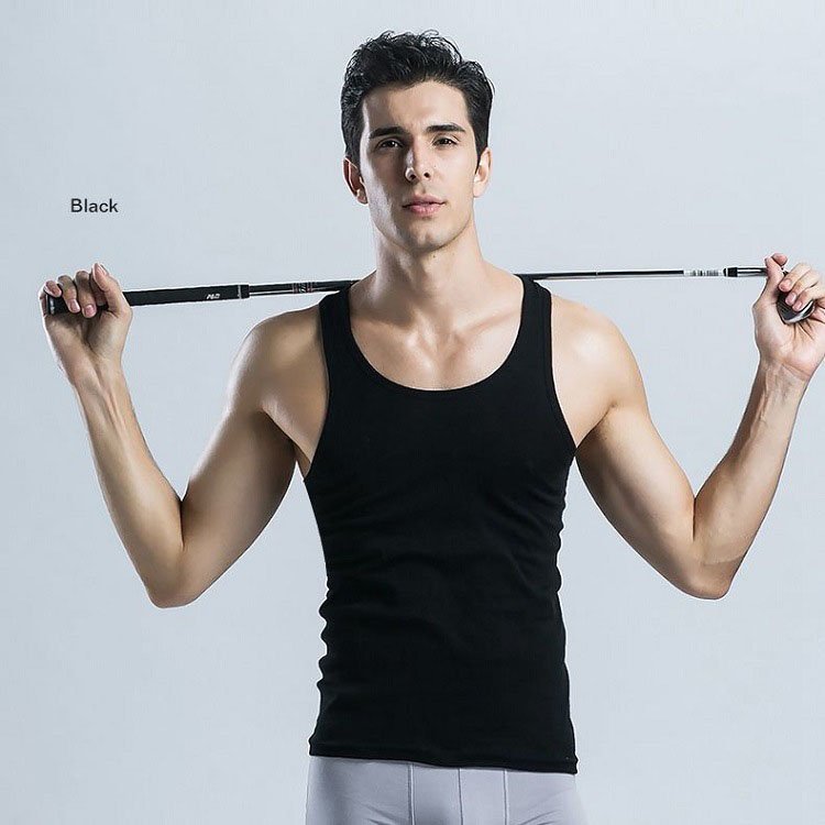 Wholesale Cheaper 100% Cotton Men's Lightweight Active Ribbed Top Tanks Undershirts Workout Tank Tops Gym Athletic Sleeveless