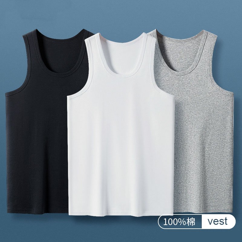 Wholesale Cheaper 100% Cotton Men's Lightweight Active Ribbed Top Tanks Undershirts Workout Tank Tops Gym Athletic Sleeveless