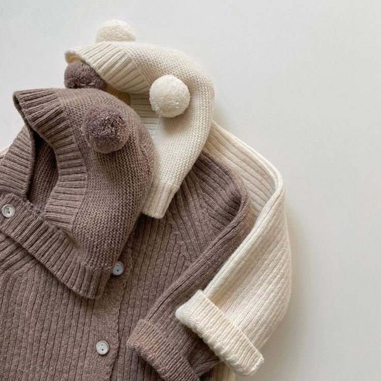 Custom Logo Autumn Newborn Infant Toddler Boys Girls Clothes Baby Knitted Rompers Long Sleeve Ribbed Cotton Baby Jumpsuit