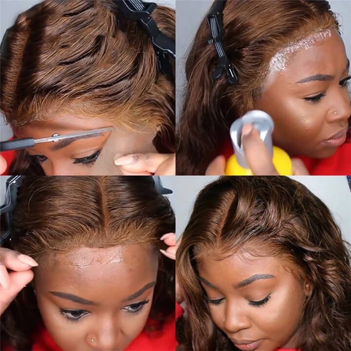 Eli Hair customized colored Chocolate Brown Straight Human Hair Lace front Wigs With Affordable Price